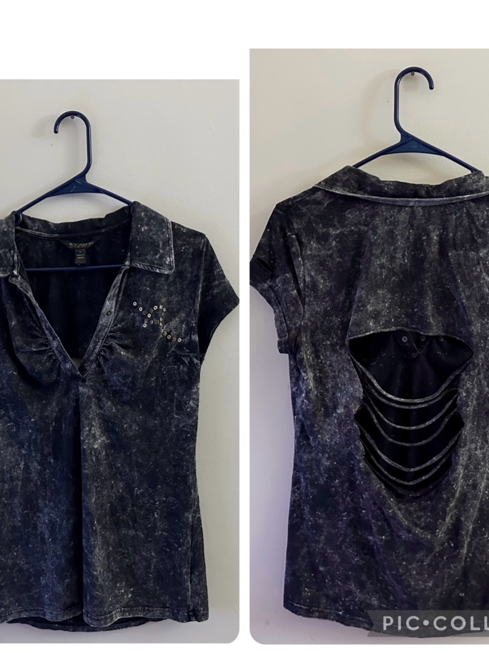 Vintage Y2K Rocawear Grunge Goth Emo Rock Mineral Wash Black Tee